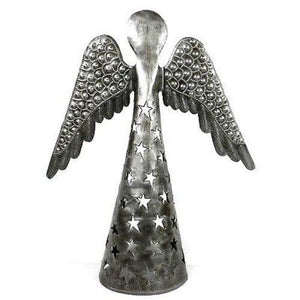 14-inch Metalwork Angel - Wings Down  Handmade and Fair Trade