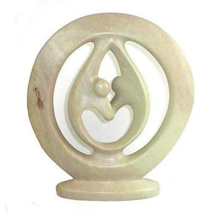 Natural Soapstone 6-inch Lover's Embrace Sculpture Handmade and Fair Trade