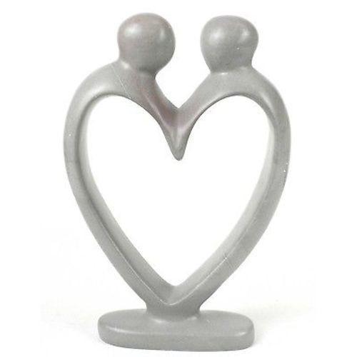 Handcrafted Soapstone Lover's Heart Sculpture in White Handmade and Fair Trade