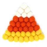 Hand Crafted Felt Ball Coasters from Nepal: 4 pack - Multiple Designs