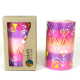 Hand-Painted African Pillar Candle - Multiple Designs