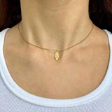 Necklace: 14k Gold Plated Leaf Pendant with Chain