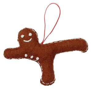 Gingerbread Yogi Felt Ornament - Airplane Pose