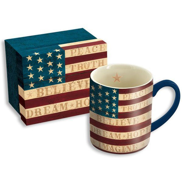 American Flag Ceramic Mug with Gift Box