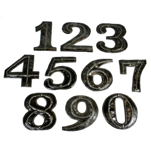 Haitian Metal House Number - Sold Individually  Handmade and Fair Trade