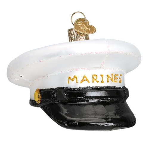 Hand-Blown Glass Ornament - U.S. Marine Corps Cap