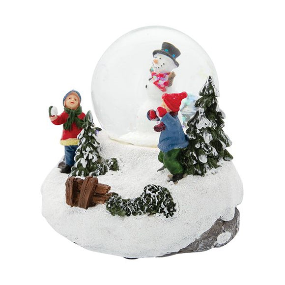 LED Christmas Scene Snowglobe - Snowball Fight
