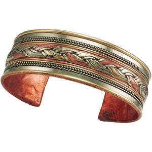 Copper and Brass Cuff Bracelet: Healing Ribbon