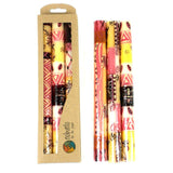 Hand Painted African Candles (three tapers) - Multiple Designs